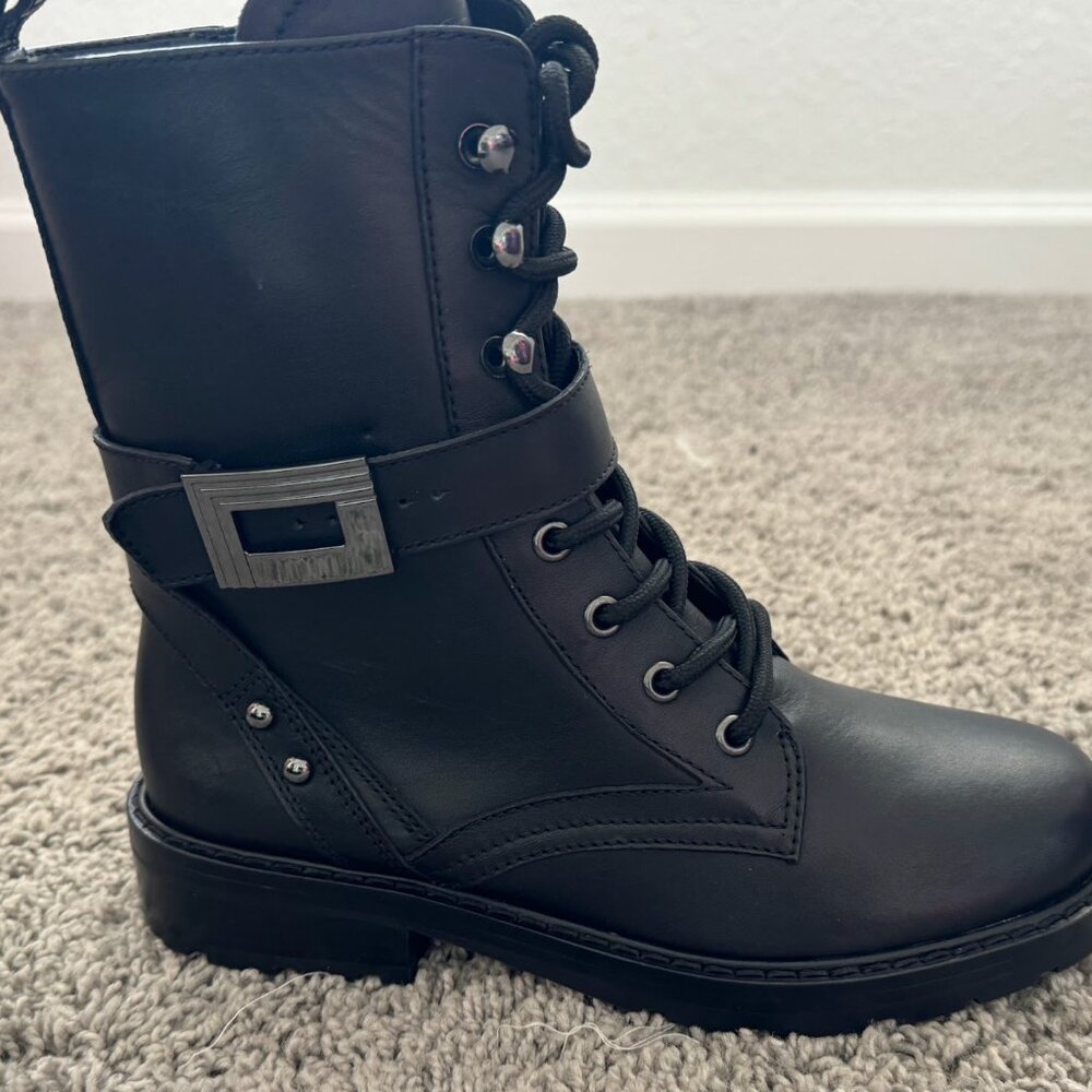 New Karl Lagerfeld Black Leather Boots